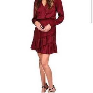 NWT Michael Kors Cheetah Print V-Neck Dress Long Sleeve Stretchy Waist Size S